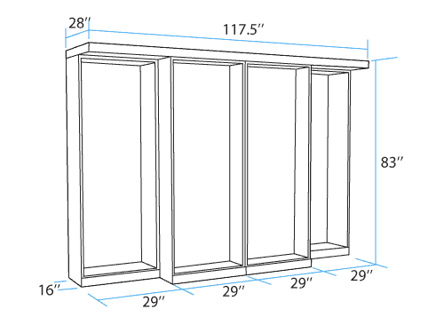 Abbott Library Murphy Bed Full Sized Closed - The Wallbed Factory