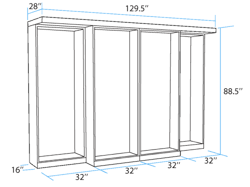 Abbott Library Murphy Bed Queen Sized Closed - The Wallbed Factory