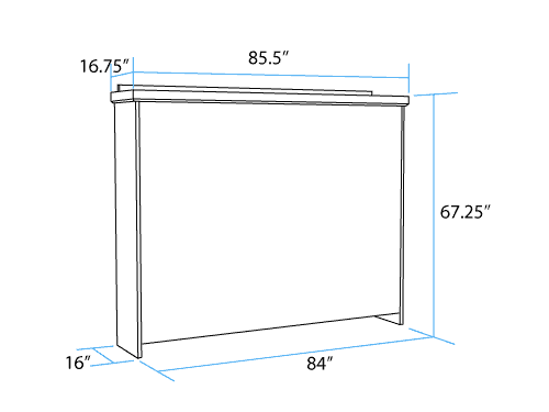 Horizontal Queen Murphy Bed Closed Dimensions - The Wallbed Factory