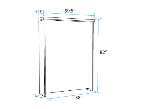 Vertical Full Murphy Bed Closed Dimensions - The Wallbed Factory