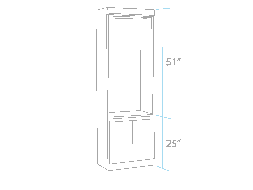 Bookcase With Bottom Doors - The Wallbed Factory