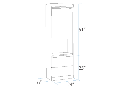 Bookcase With Bottom Drawers - The Wallbed Factory