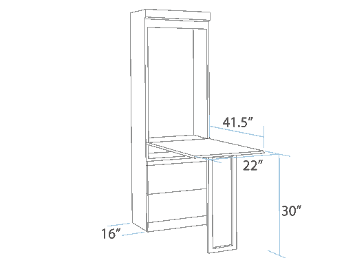 Bookcase With Table - The Wallbed Factory