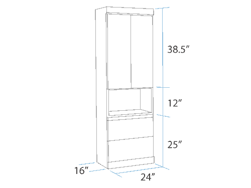 Bookcase With Top Doors And Bottom Drawers - The Wallbed Factory
