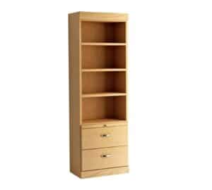Outer Bookcases with 2 Bottom Drawers