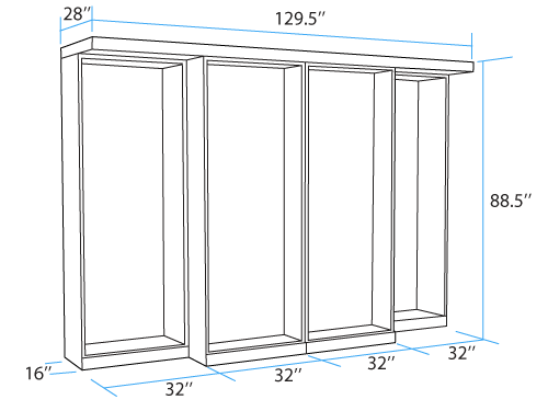 Abbott Library Queen Murphy Bed (closed)