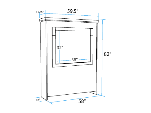 Vertical Full Murphy Bed Closed Dimensions - The Wallbed Factory