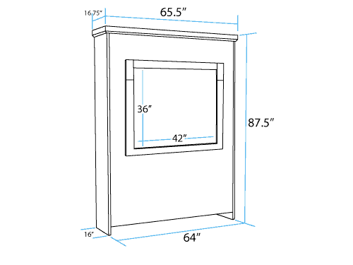 Vertical Queen Murphy Bed Closed Dimensions - The Wallbed Factory