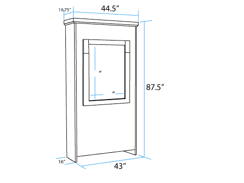 Vertical Twin Long Murphy Bed Closed Dimensions - The Wallbed Factory